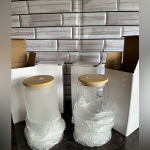 Glass Can Tumblers - Sublimation 16oz (2 frosted & 2 clear)